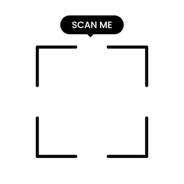 scan me qr frame outline minimalist black qr border label design