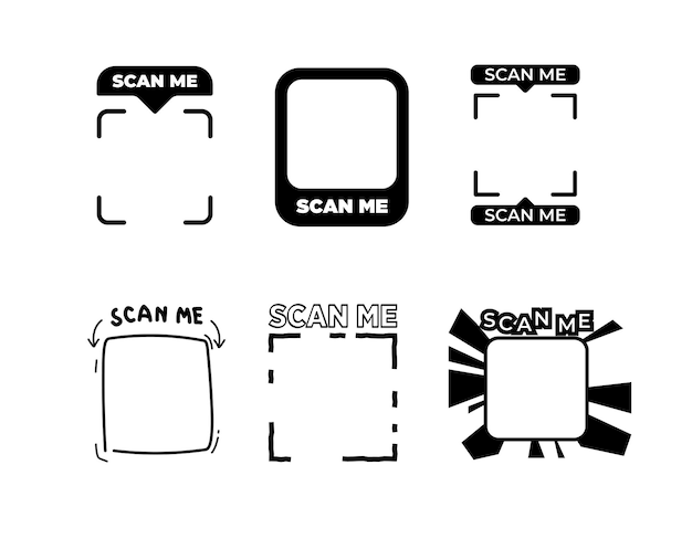 scan me set icons qr code template scan me sticker qr code scan icon set scan me frame