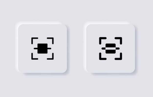 scan qr code icon barcode scanner sign outline icons neumorphism button form neumorphic ui signs