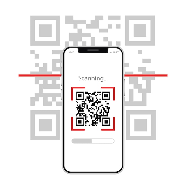 scan qr code with mobile phone electronic  digital technology barcode