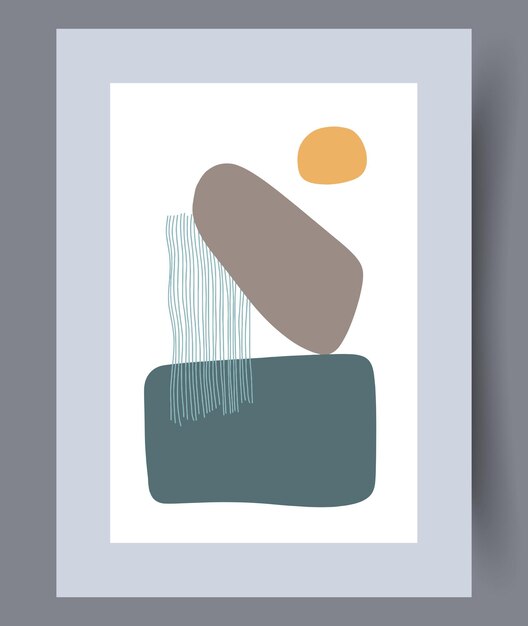 Scandinavian abstract vector prin. Minimalistic abstract wall art background for print. Scandinavian vector style.