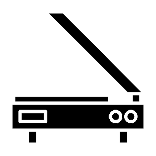 Scanner Glyph Solid Black Illustration