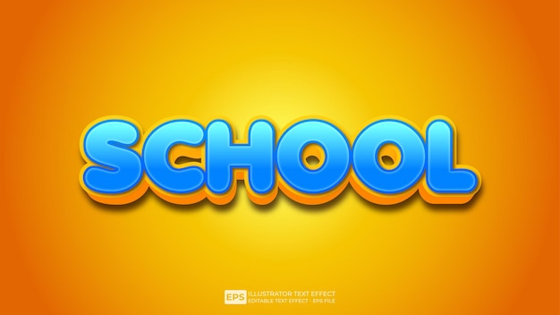 School editable text effect font