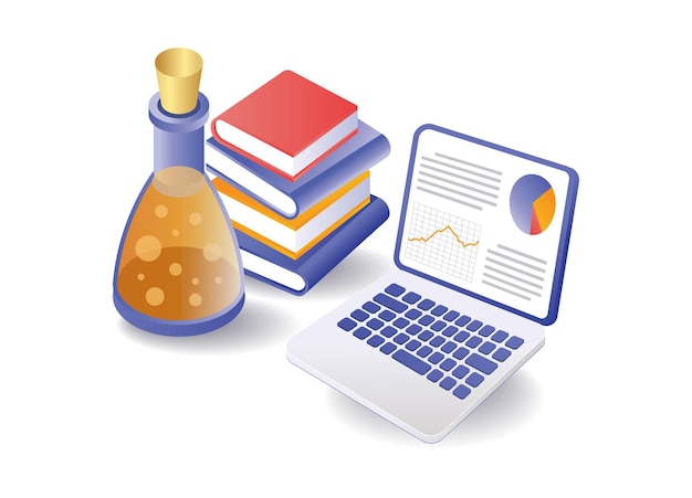 School education experiment laboratory analysis infographic concept