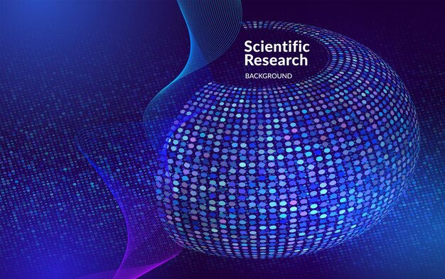 Scientific Research Background Abstract Big Data Flow with Glowing Lines and Particles Futuristic Digital Network Design for Science AI Technology Analytics and Innovation Visualization Vector