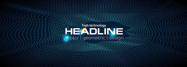 Scifi abstract geometric waves tech banner
