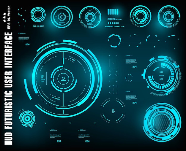 scifi futuristic hud dashboard display virtual reality technology screen target