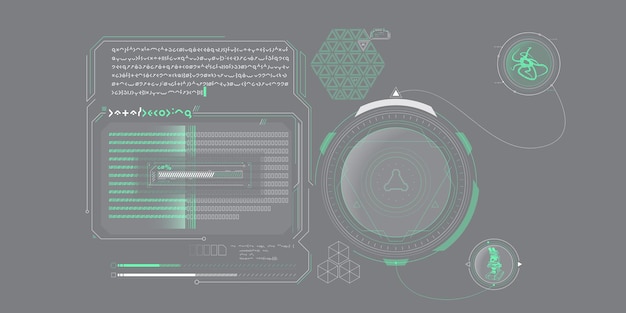 scifi hud interface for data research