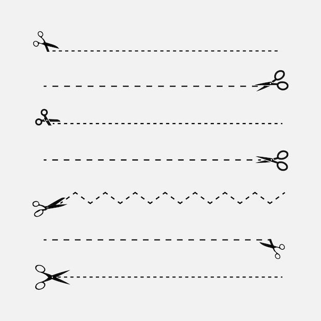Scissors and cutting lines