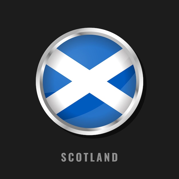 Scotland round framed national flag Circular glossy flag of Scotland