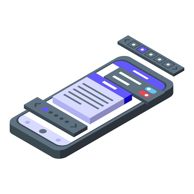 Screen finance icon isometric vector App design Online internet