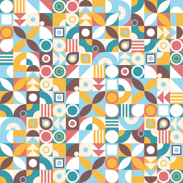 seamless abstract geometric pattern of simple shapes