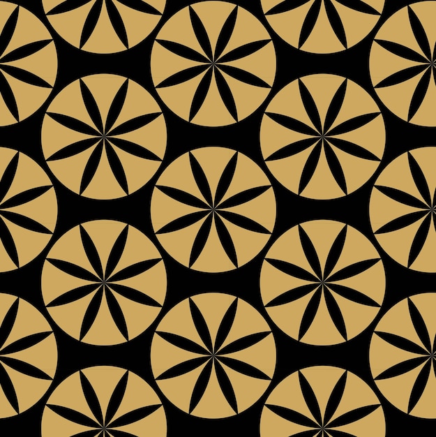 Seamless abstract geometric pattern with gold lines squares and shapes on black background Ideal for fabric wallpapers notebooks gift wrap packaging rugs and branding
