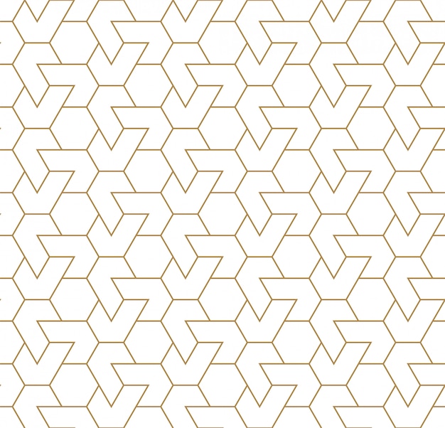 Seamless arabic geometric ornament in brown color.Thin lines.