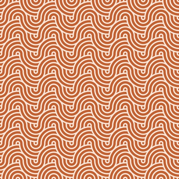 Seamless brown geometric japanese circles pattern