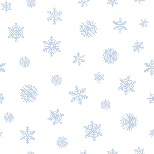 seamless christmas pattern with blue snowflakes on white background winter decoration