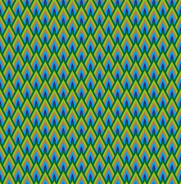 Seamless Circle Peacock feathers lines stripes vector background, abstract pattern.