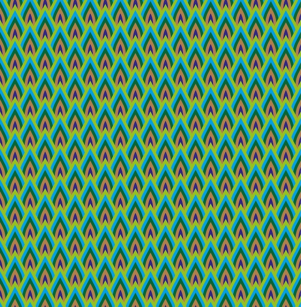 Seamless Circle Peacock feathers lines stripes vector background, abstract pattern.