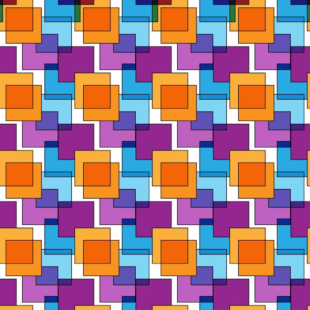 Seamless color geometric pattern of squares for texture textiles packaging and simple backgrounds