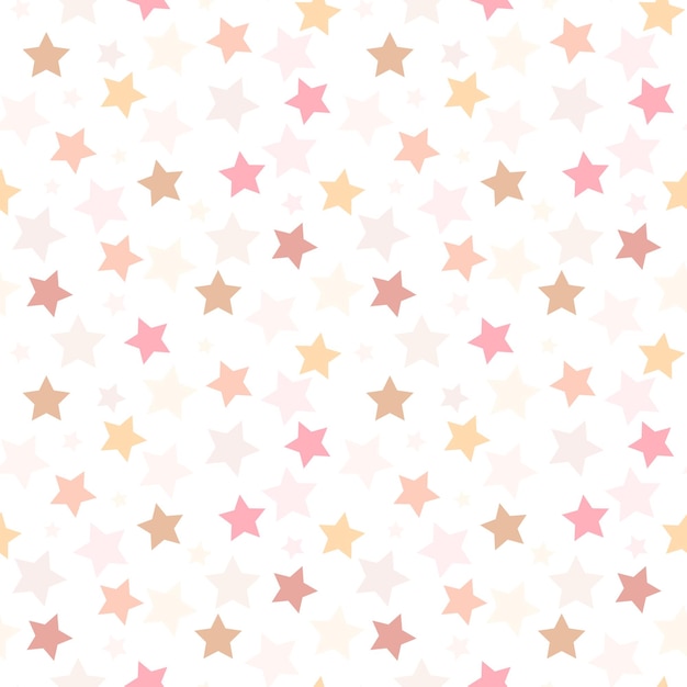 Seamless cute pattern with stars in different colors vector illustration