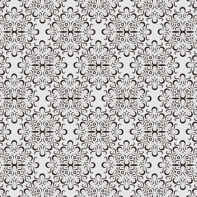 Seamless Decorative Brown Ornament on White Background Texture Pattern