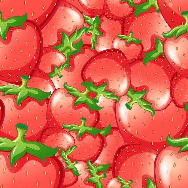 Seamless design with red strawberries
