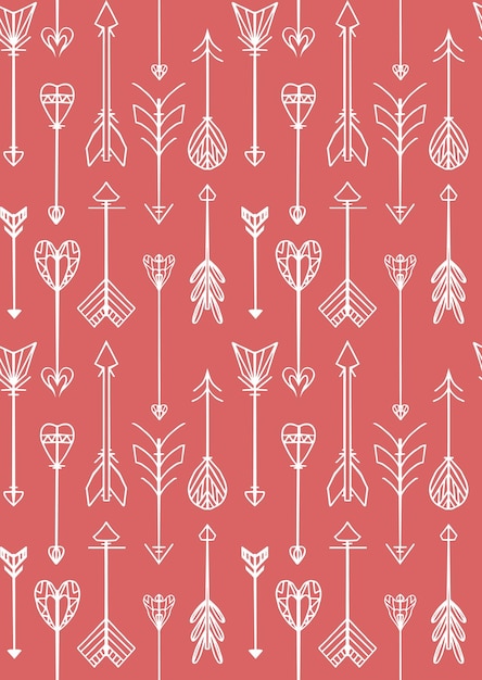 Seamless gently texture with Boho arrows