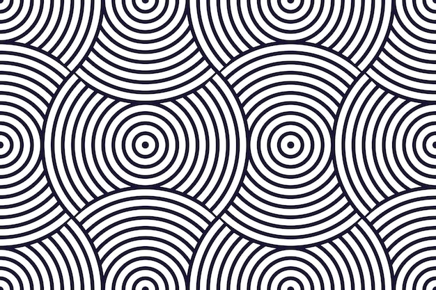 seamless geometric pattern. geometric simple fashion fabric print. vector repeating tile texture. overlapping circles funky theme. single color, black and white. usable for fabric, wallpaper, wrapping