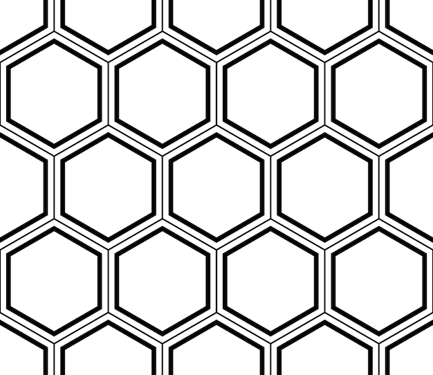 Seamless Hexagonal Shape Outline Pattern