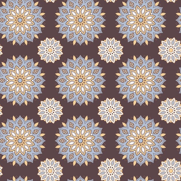 Seamless mandala patern. Vintage elements in oriental style.