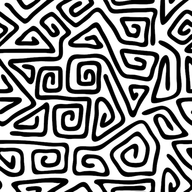 Seamless pattern ethnic background spirals