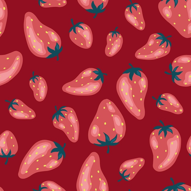 Seamless pattern of fresh strawberry background Used for magazine bookcard menu cover web pages