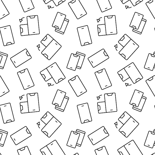 seamless pattern of smartphone and phone with auto turn perfect for wallpapers covers backgrounds