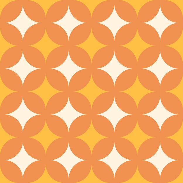 seamless pattern orange stars tiles design