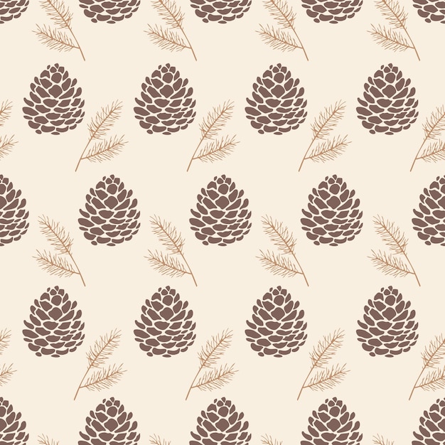 Seamless pattern pine cone design for background wallpaper clothing wrapping fabric