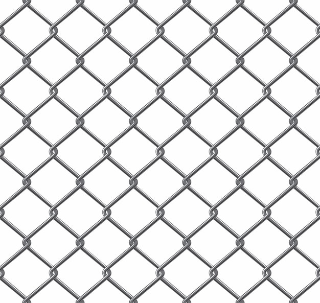 Seamless pattern. Realistic black mesh metal fence structure.