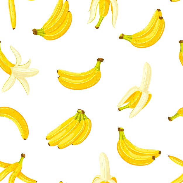 seamless pattern with a set of bananas. cartoon style.