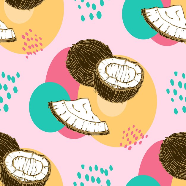 seamless pattern with coconuts