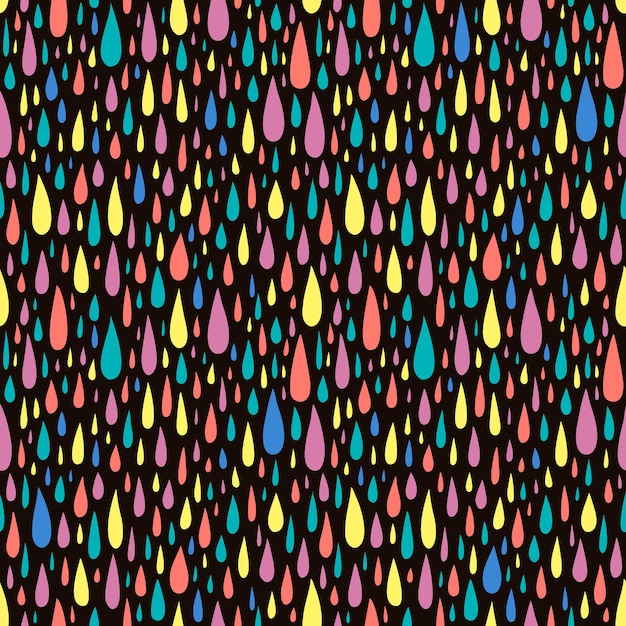 seamless pattern with colored drops on a dark background vector illustration
