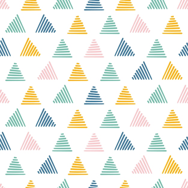 Seamless pattern with colorful triangles