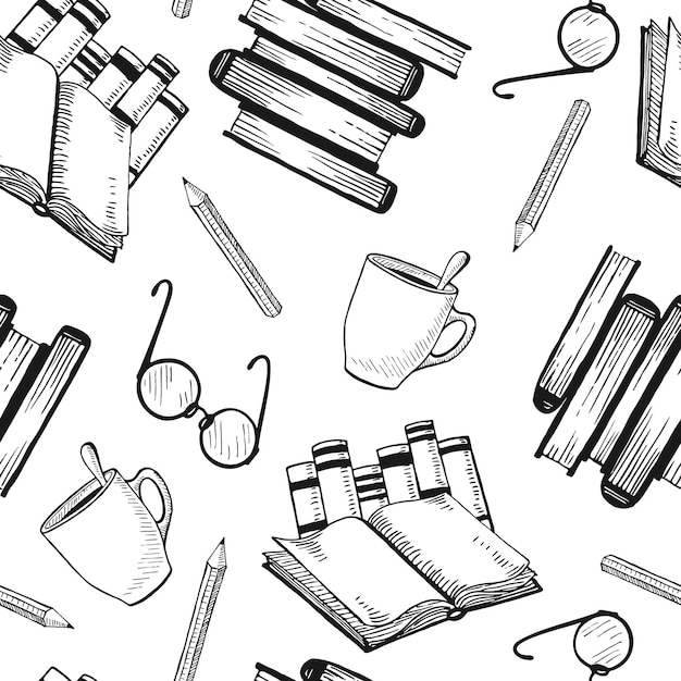 SEAMLESS PATTERN WITH DIFFERENT OBJECTS IN THE VECTOR