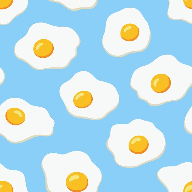 seamless pattern with eggs on blue background vector illustration