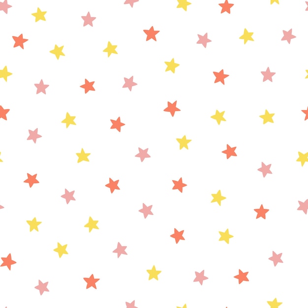 Seamless pattern with fivepointed stars on a white background