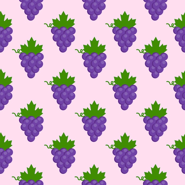 Seamless pattern with grape on a pink background
