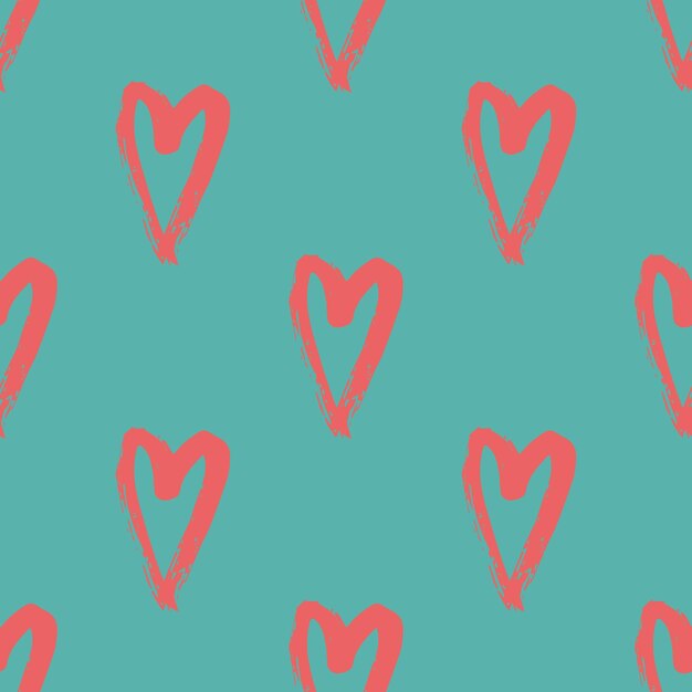 Seamless pattern with hand drawn heart doodle for decorative print wrapping paper greeting cards and fabric