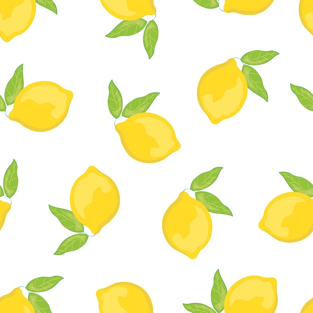 Seamless pattern with hand drawn lemons Citrus fruits on a transparent background