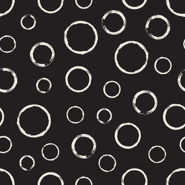 seamless pattern with hand painted ink circles