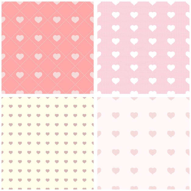 Seamless pattern with paper hearts