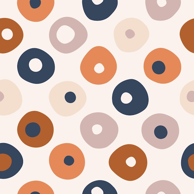 Seamless repeat pattern of color circles dots Vector