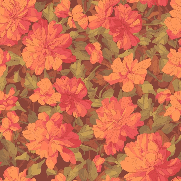 seamless repeating pattern of flowers